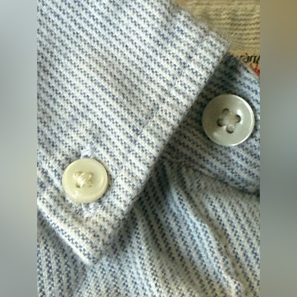 EUC Faherty Brand Button-Up Shirt Men’s Large | Heather Blue Coastal Oxford - Picture 3 of 12
